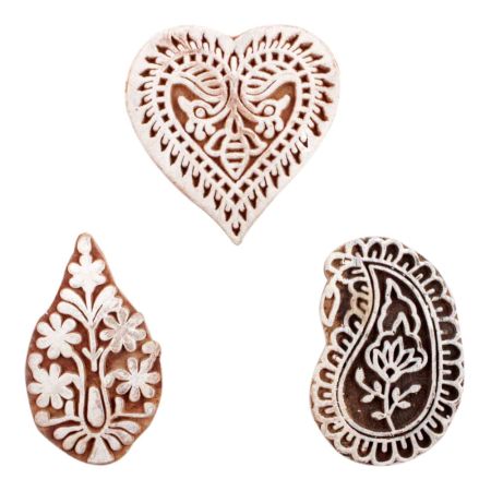 Set of 3 Piece New Mix Wooden Printing Block